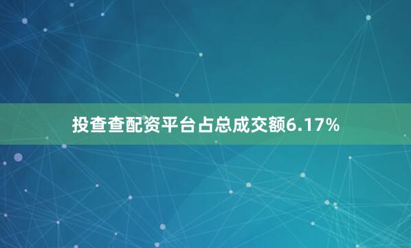 投查查配资平台占总成交额6.17%
